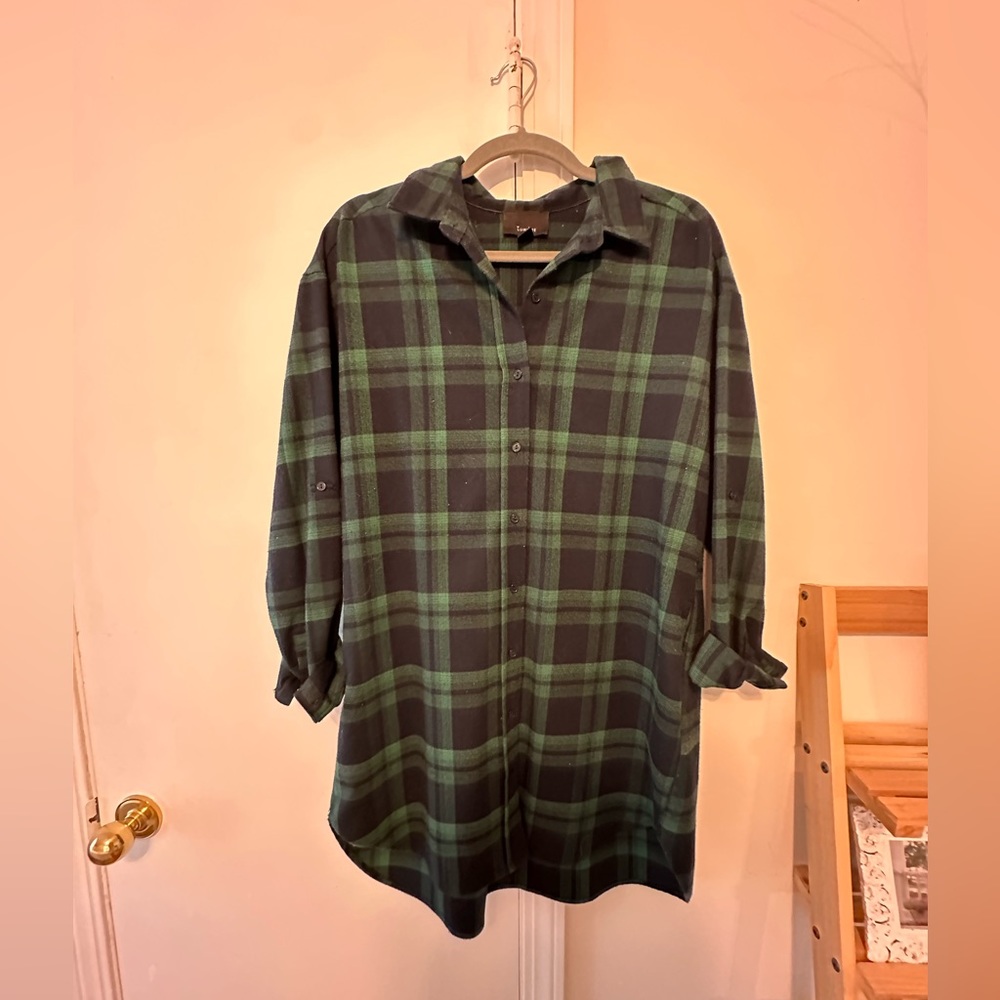 Plaid shirt dress